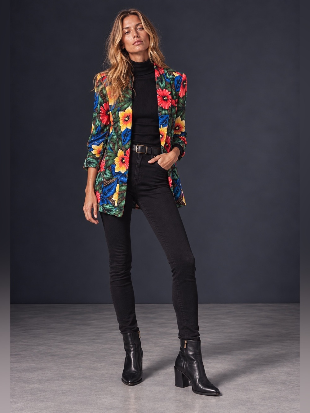 Requirements Vintage Tropical Floral Blazer Jacket Size 10